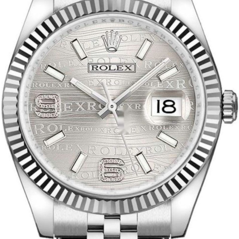Rolex Datejust 116234-0159 Rhodium Wave Diamond Dial 36mm Unisex Replica Watch - Image 2