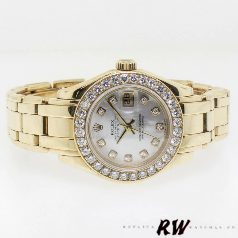 Rolex Pearlmaster 80298 White MOP Dial 29MM Lady Replica Watch - Image 4
