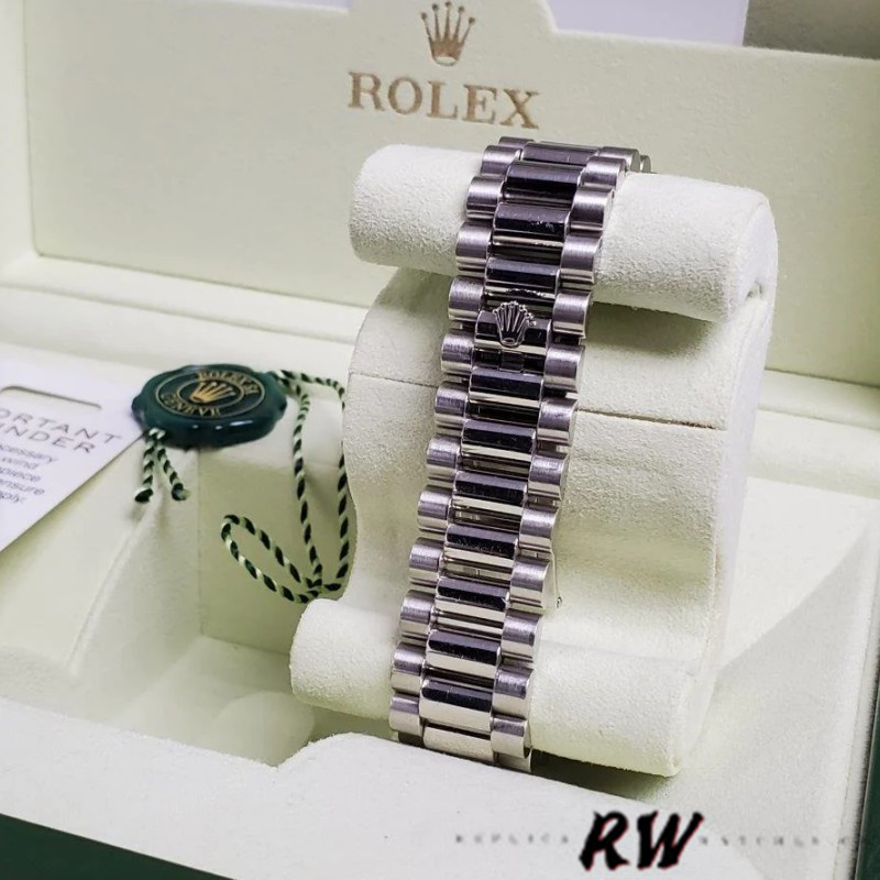 Rolex Day-Date 218206 Glacier Blue Diamond Roman Dial Platinum 41MM Mens Replica Watch - Image 6