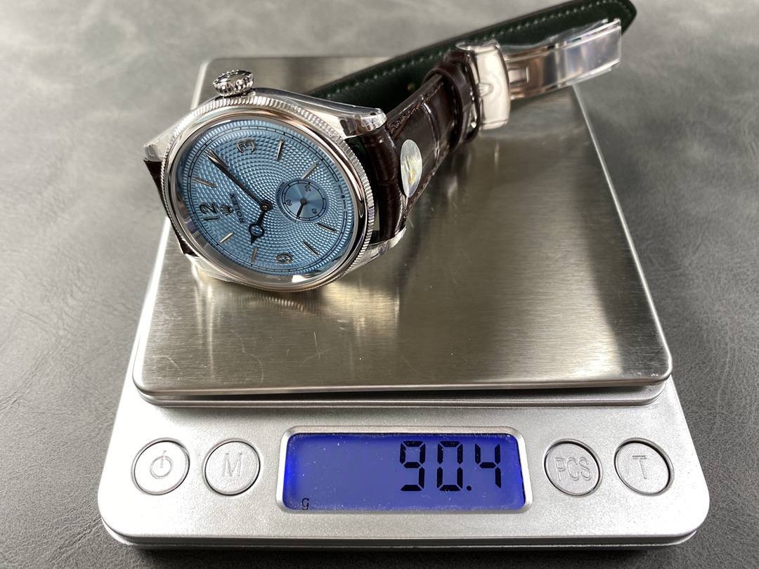 Rolex 1908 52506 0002 Ice Blue Dial Brown Leather Strap 39 mm Replica Watch - Image 11