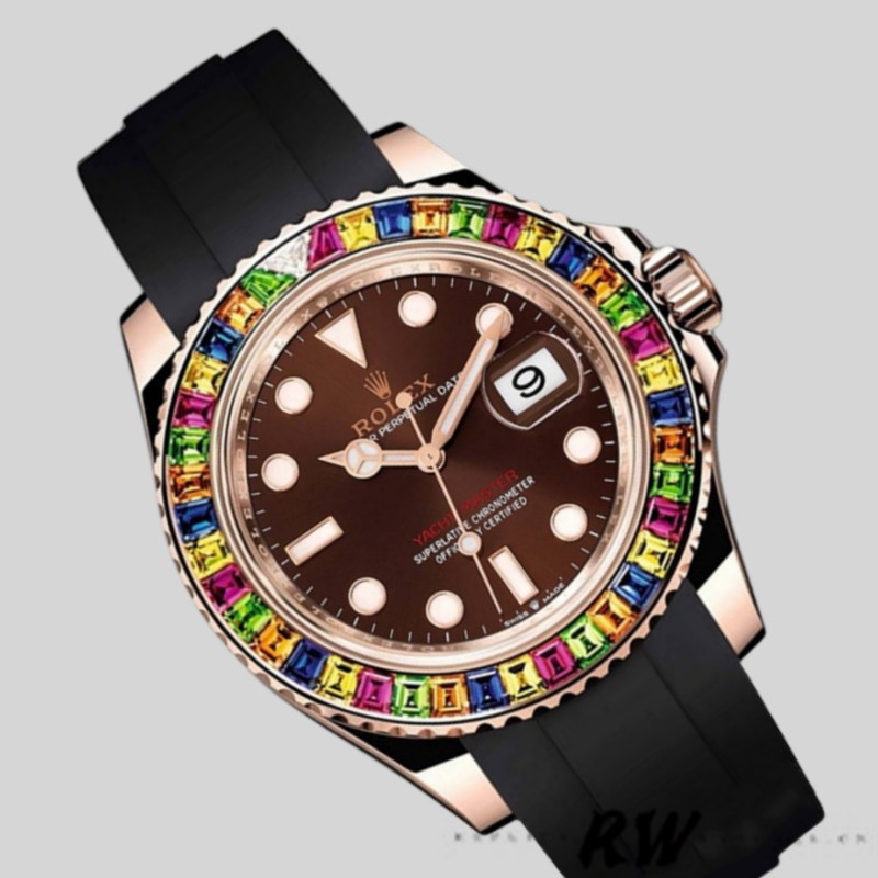 Rolex Yacht-Master 116695 Black Rubber Strap Brown Dial 40MM Mens Replica Watch - Image 3