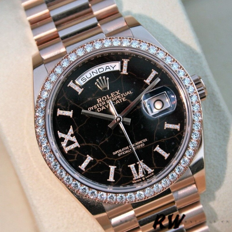 Rolex Day-Date 128345RBR Eisenkiesel dial Everose Gold 36MM Unisex Replica Watch - Image 13