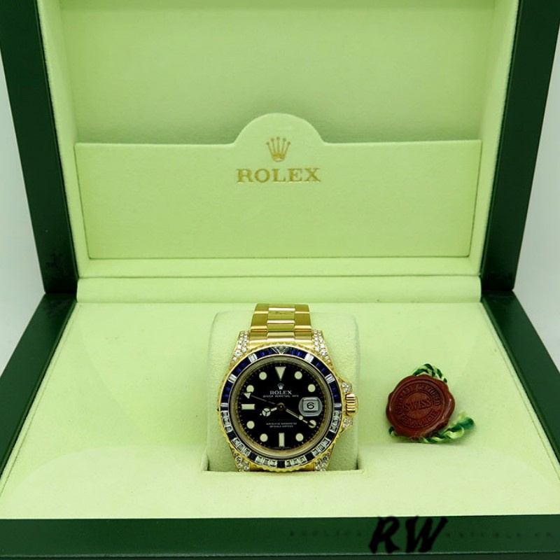 Rolex GMT-Master II 116758 Diamond Black Dial 40mm Mens Replica Watch - Image 6