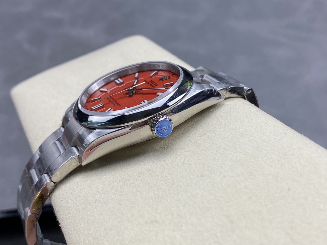 Rolex Oyster Perpetual Coral Red Dial Oyster Bracelet 126000 0007 - Image 7