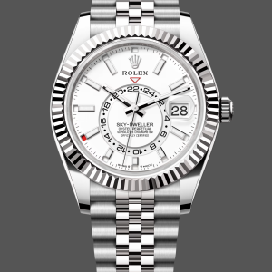 Rolex Sky Dweller 42 White Dial Fluted Bezel M336934 0004 Men's Watch