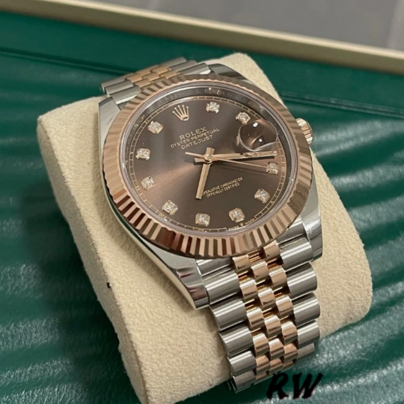 Rolex Datejust 126301 Rose Gold Chocolate Brown Diamonds Dial 41MM Mens Replica Watch - Image 3