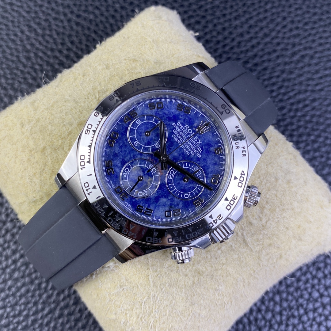 Rolex Daytona 116519 Sodalite Arabic Dial Blue Alligator Leather 40mm Mens Replica Watch - Image 5
