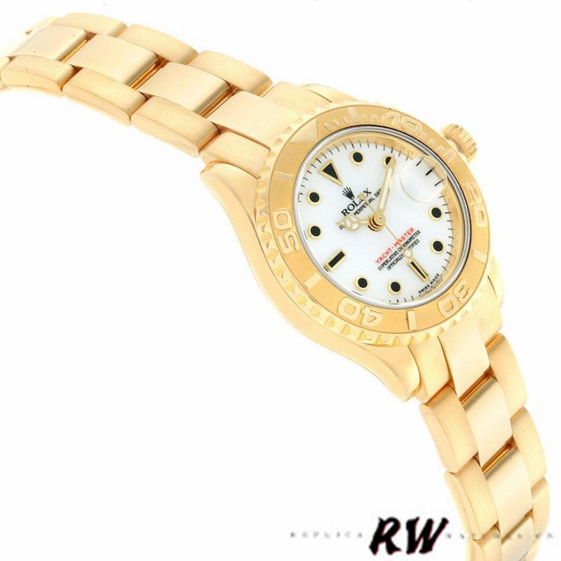 Rolex Yacht-Master 169628 Yellow Gold White Dial 29MM Lady Replica Watch - Image 2