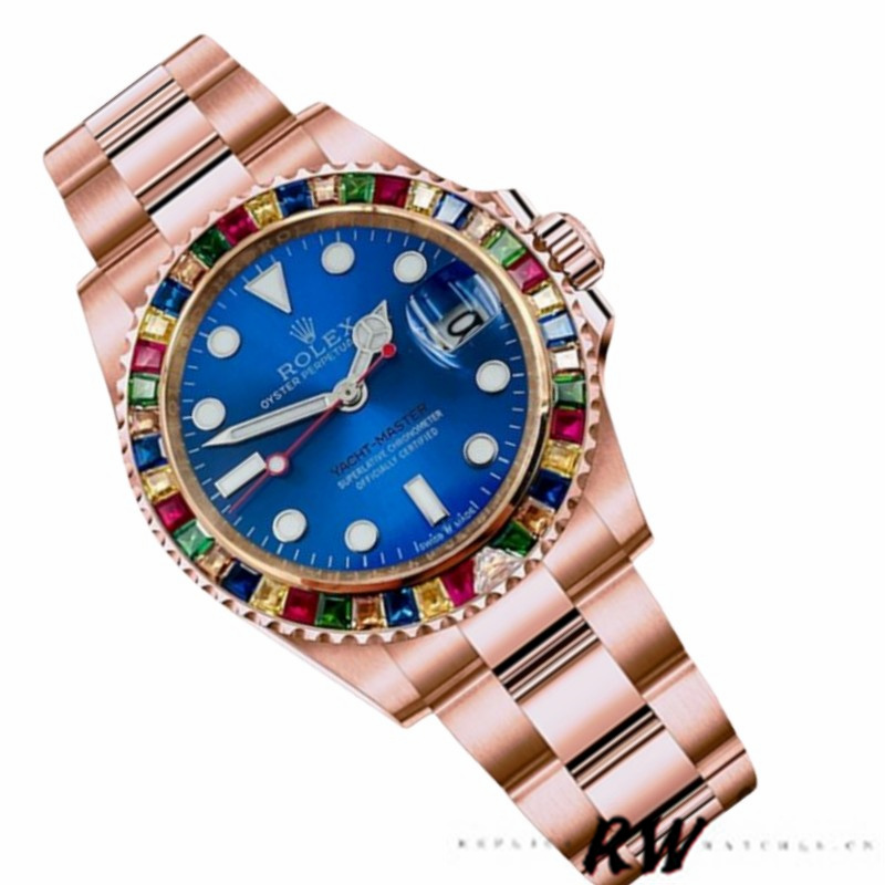 Rolex Yacht-Master 116695 Everose Gold Blue Dial 40MM Mens Replica Watch - Image 3