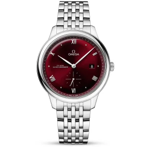 OMEGA De Ville Prestige Small Seconds 41mm Red Dial Automatic Bracelet Watch