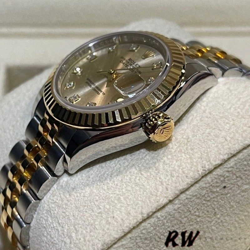 Rolex Datejust 279173 Champagne Diamond Dial Fluted Bezel 28mm Lady Replica Watch - Image 2