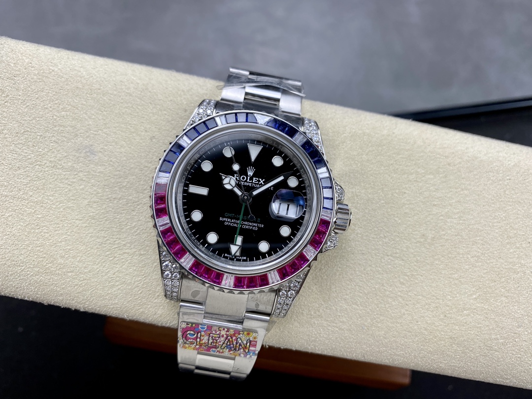 Rolex GMT Master II 126710BLRO Black Dial Diamond Case 40MM Men's Watch - Image 8