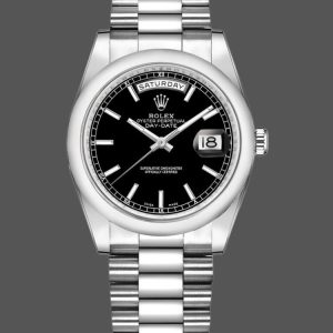 Rolex Day Date 118206 Platinum Black Dial 36mm Unisex Replica Watch