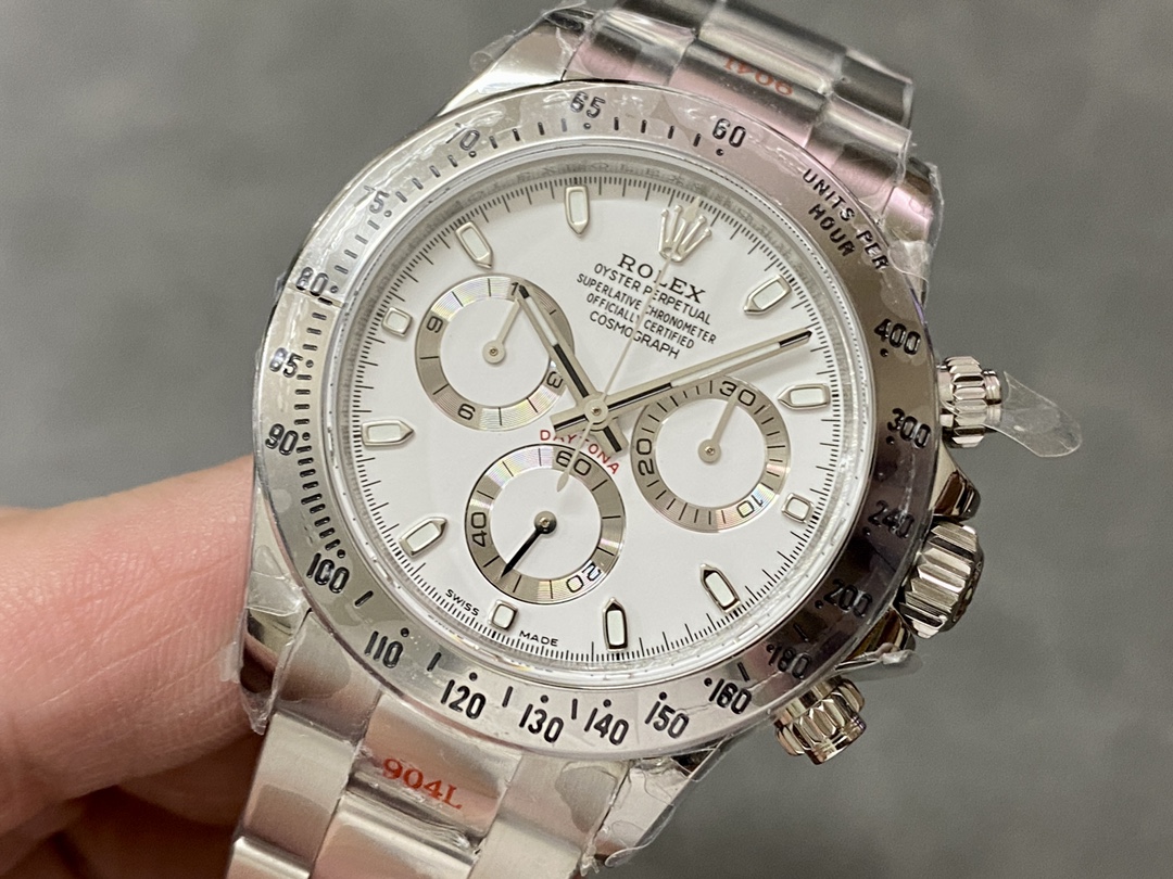 Rolex Daytona 116520 Stainless Steel Case White Dial 40MM Mens Replica Watch - Image 5