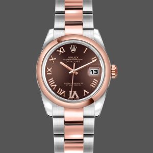 Rolex Datejust 179161 Stainless Steel and Everose Gold Chocolate Brown Dial 26MM Lady Replica Watch