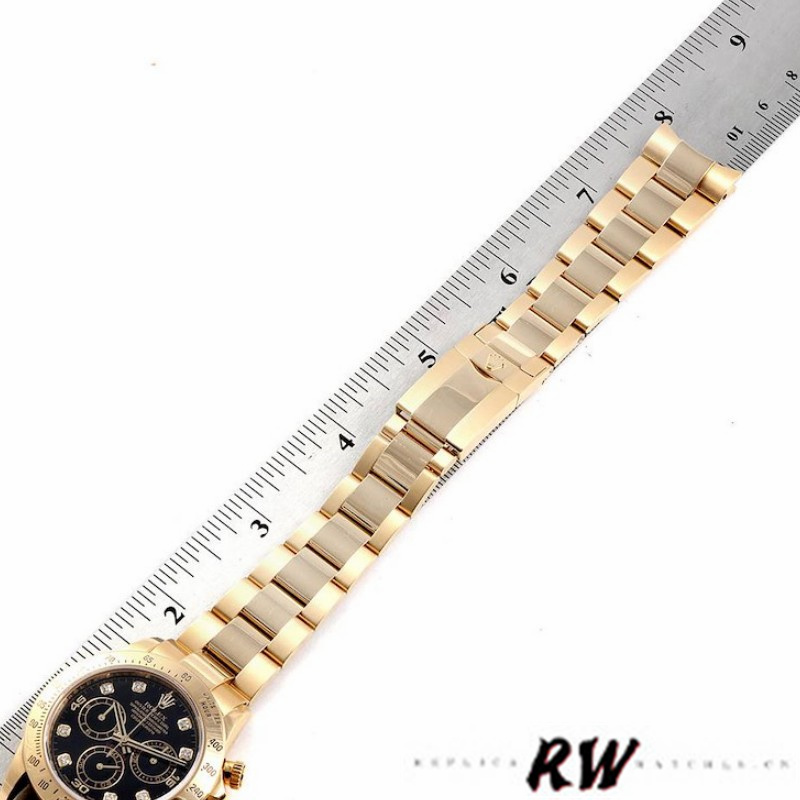 Rolex Cosmograph Daytona 116528 Black Diamond Dial 40MM Mens Replica Watch - Image 6