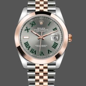 Rolex Datejust 126301 Rose Gold Slate Grey Wimbledon Dial 41MM Mens Replica Watch