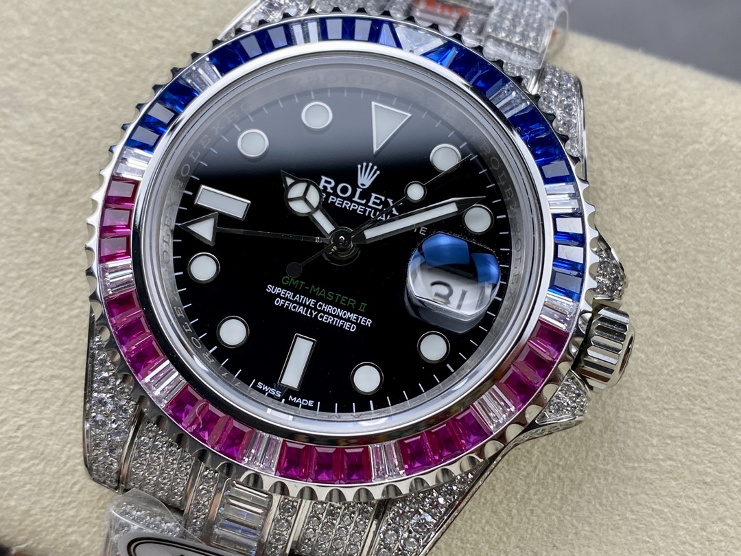 Rolex GMT Master AMG 126710BLRO 40mm With Dual Time & Sapphire Mirror Diamond Watch - Image 5