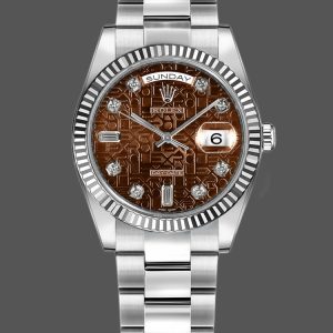 Rolex Day-Date 118239 White Gold Jubilee Chocolate Brown Dial 36mm Unisex Replica Watch
