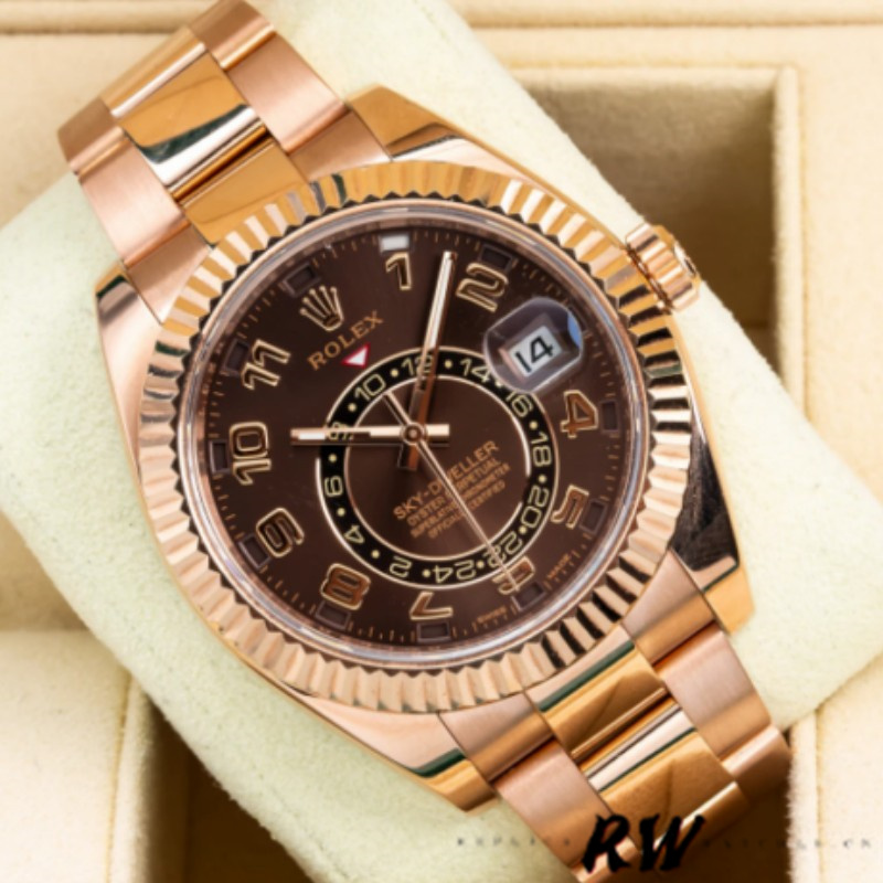 Rolex Sky-Dweller 326935 Everose Gold Chocolate Arabic Dial 42mm Mens Replica Watch - Image 2