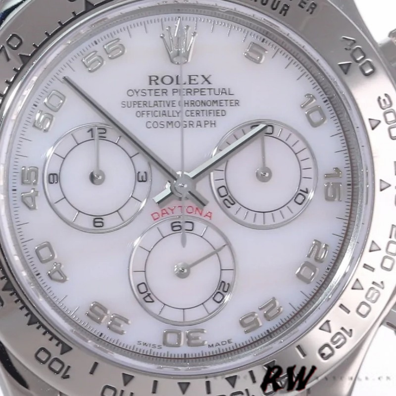 Rolex Daytona 116519 Mother of Pearl Arabic Dial 40mm Mens Replica Watch - Image 3