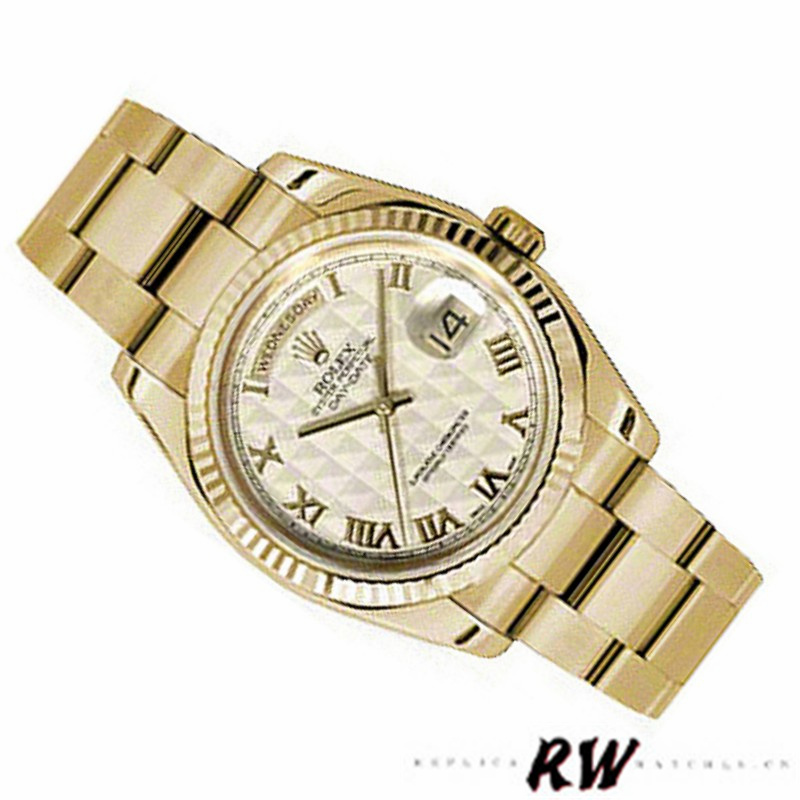 Rolex Day-Date 118238 Roman Numeral Pyramid Ivory Dial 36mm Unisex Replica Watch - Image 2