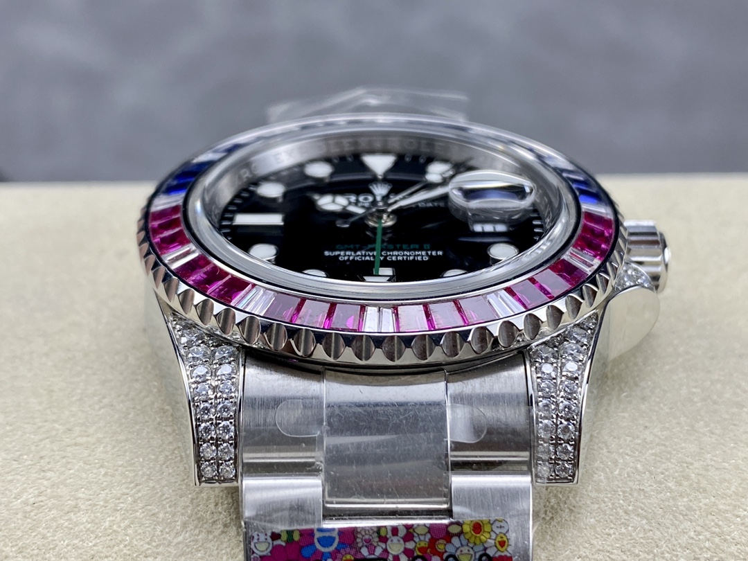 Rolex GMT Master II 126710BLRO Black Dial Diamond Case 40MM Men's Watch - Image 7