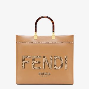 Fendi Sunshine Medium Snakeskin Shopping Bag