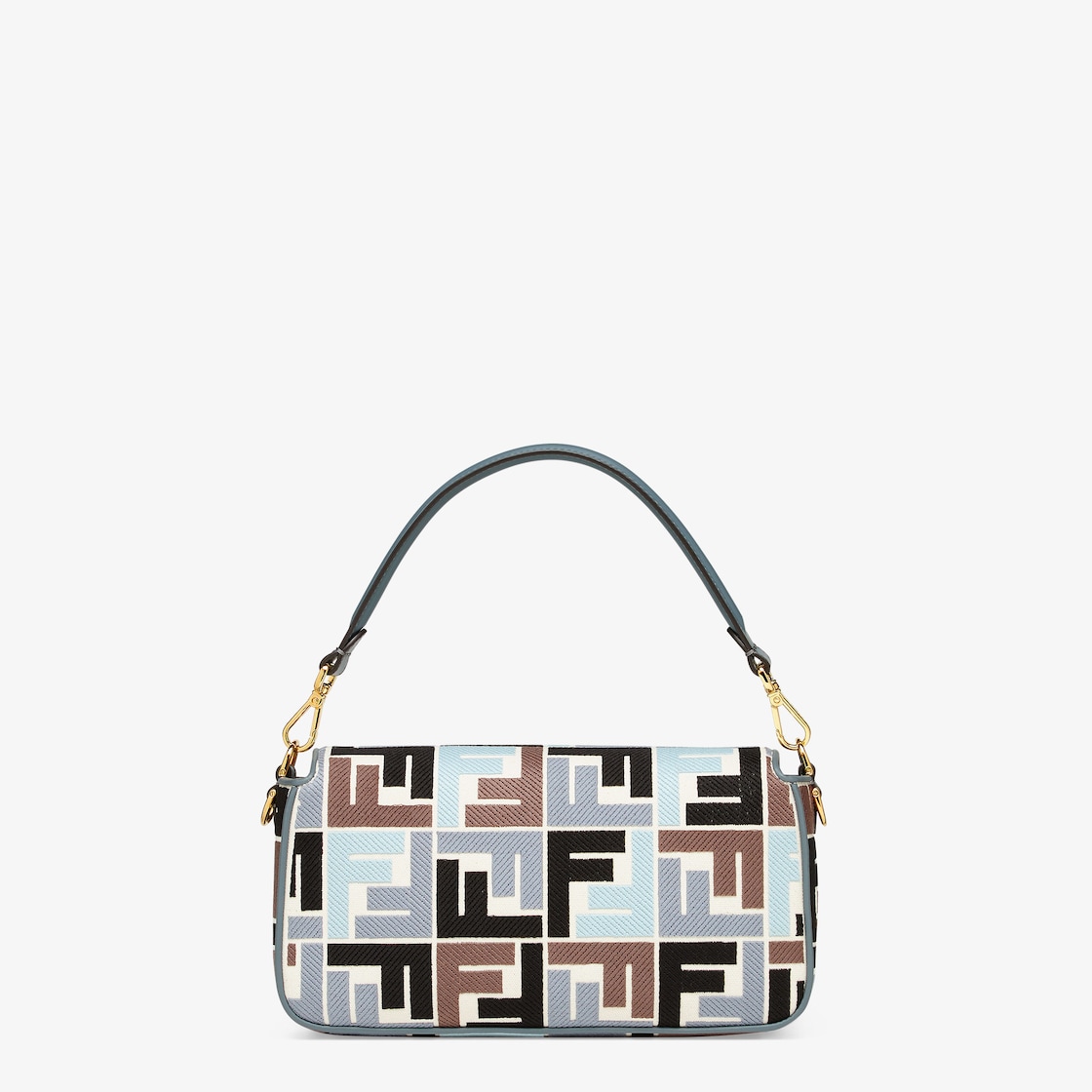 Baguette Canvas Bag With Multicolor FF Embroidery