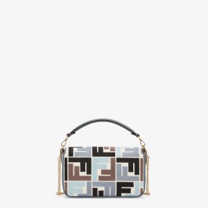 Baguette Mini Canvas Bag With Multicolor FF Embroidery