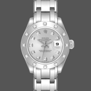 Rolex Pearlmaster 80319 Silver Diamond Dial 29MM Lady Replica Watch