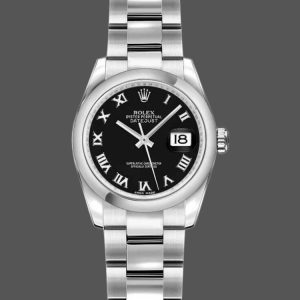 Rolex Datejust 179160 Oyster Bracelet Black Roman Dial 26MM Lady Replica Watch