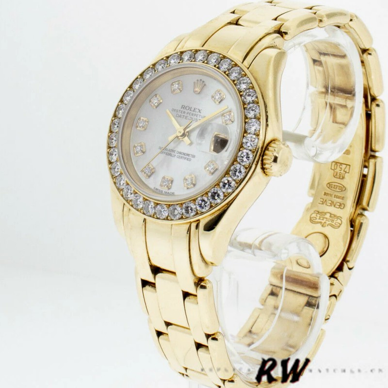 Rolex Pearlmaster 80298 White MOP Dial 29MM Lady Replica Watch - Image 3