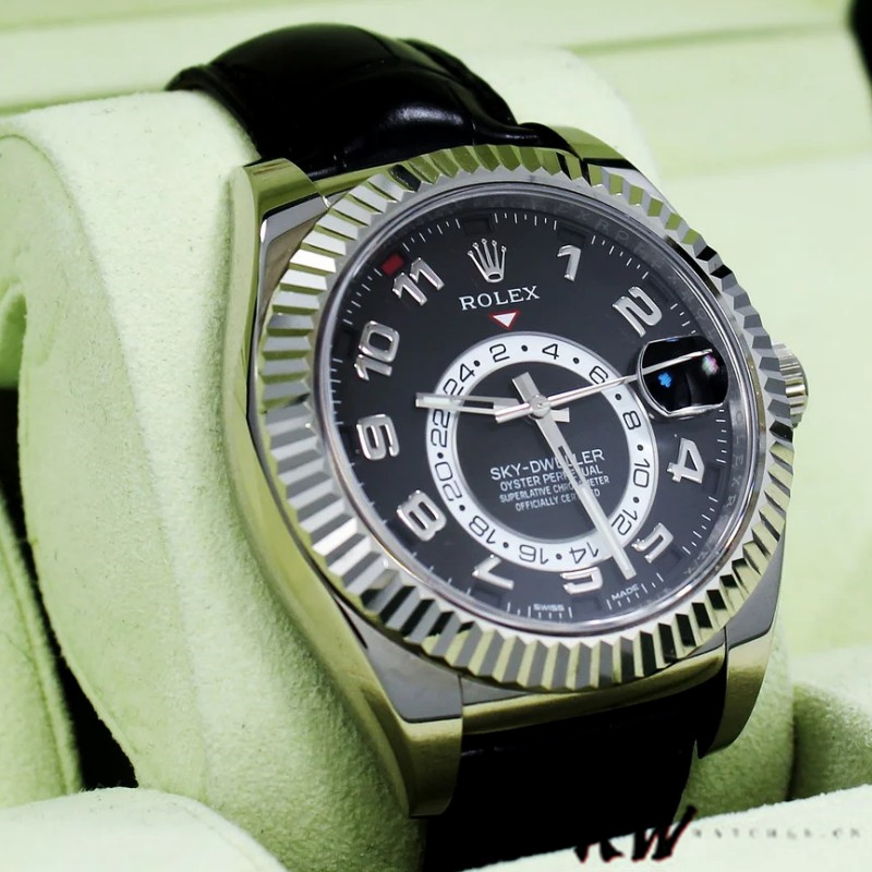 Rolex Sky-Dweller 326139 Black Dial Leather Strap 42MM Mens Replica Watch - Image 2