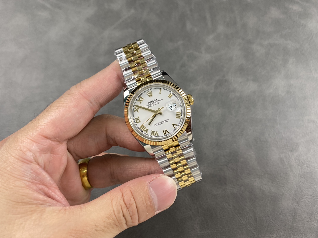 Rolex Datejust 126233 White Roman Dial Fluted Bezel 36MM Unisex Replica Watch - Image 6