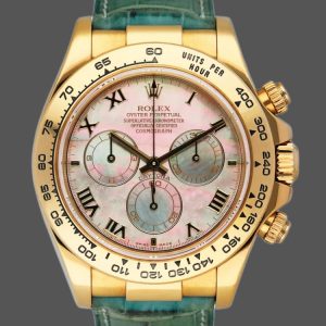 Rolex Daytona 116518 Blue leather strap MOP Dial 40mm Mens Replica Watch