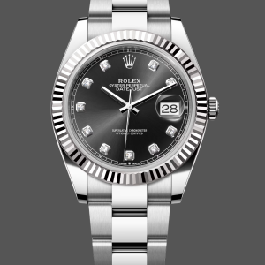 Rolex Datejust 41 Fluted Bezel Black Diamond Dial m126334 0011 Mens Replica Watch