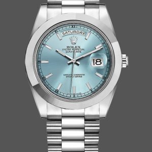 Rolex Day-Date 218206 Ice Blue Index Dial Platinum 41MM Mens Replica Watch