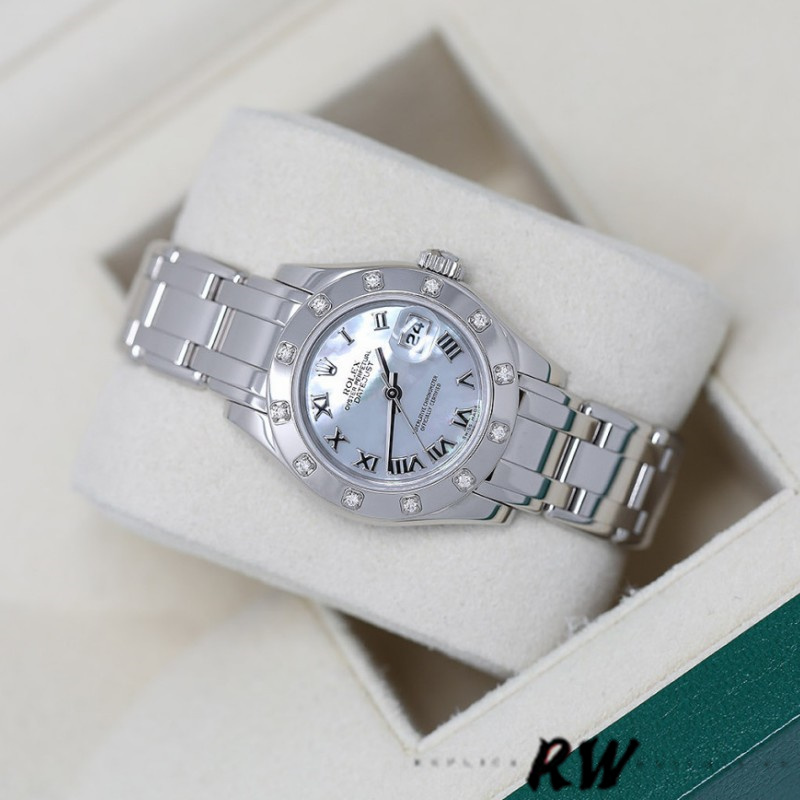 Rolex Pearlmaster 80319 MOP Roman Dial 29MM Lady Replica Watch - Image 4