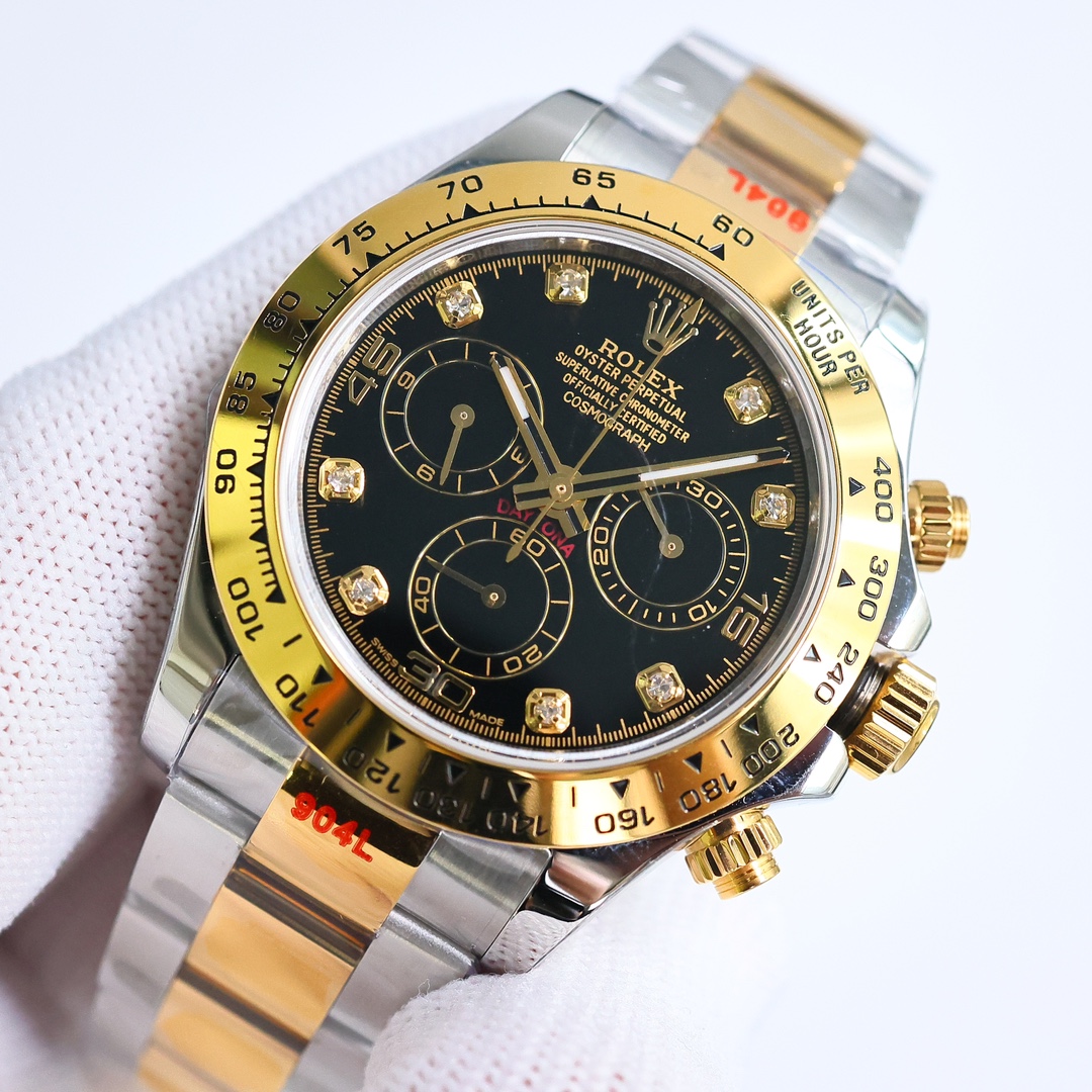 Rolex Cosmograph Daytona 116503 Black Diamond Dial 40MM Mens Replica Watch - Image 4