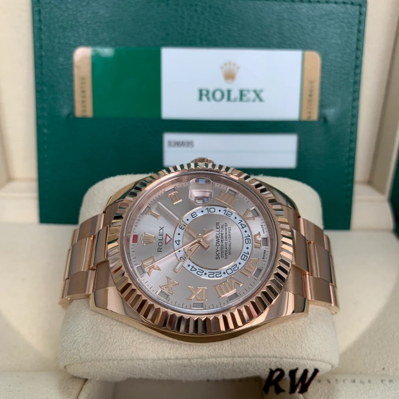 Rolex Sky-Dweller 326935 Sundust Roman Numeral Dial 42mm Mens Replica Watch - Image 5