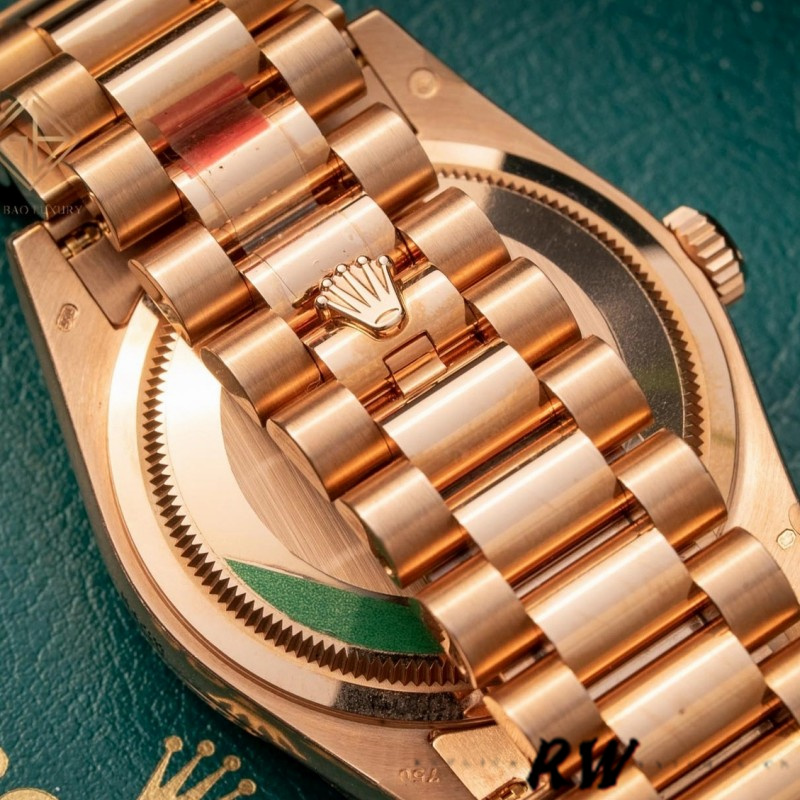 Rolex Day-Date 118205 Rose Gold Chocolate Brown Dial 36mm Unisex Replica Watch - Image 6