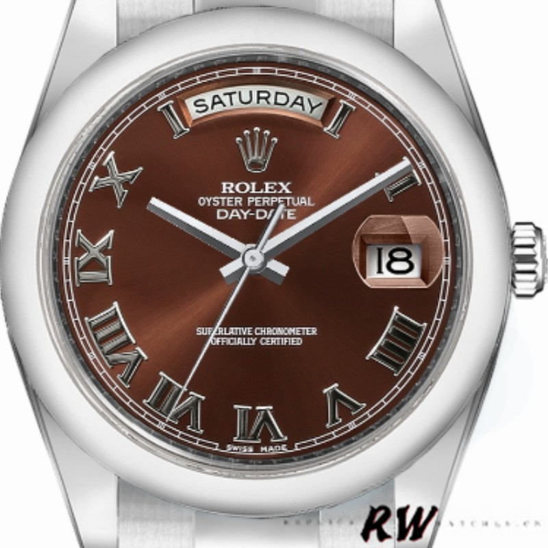 Rolex Day-Date 118209 Chocolate Brown Diamonds Dial 36mm Unisex Replica Watch - Image 2
