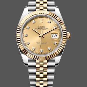 2022 Rolex Datejust Champagne Diamond Dial Two Tone M126333-0012 41mm Mens Replica Watch
