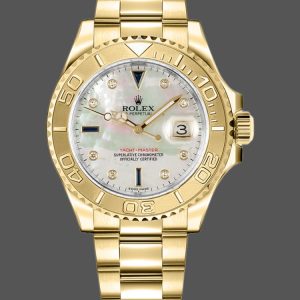 Rolex Yacht-Master 168628 White MOP Dial Yellow Gold 35MM Unisex Replica Watch