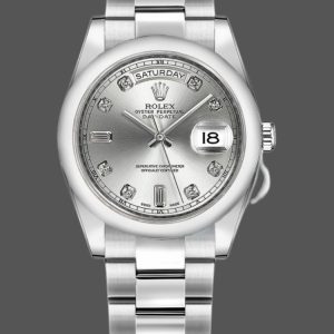 Rolex Day-Date 118209 Silver Diamond Dial Automatic 36mm Unisex Replica Watch