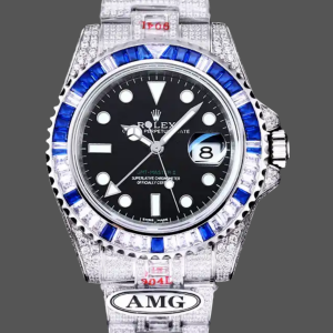 Rolex GMT Master AMG 126710BLRO 40mm With Dual Time Black Dial Diamond Watch