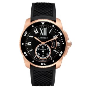CARTIER Calibre Rose Gold Black 42mm WGCA0010