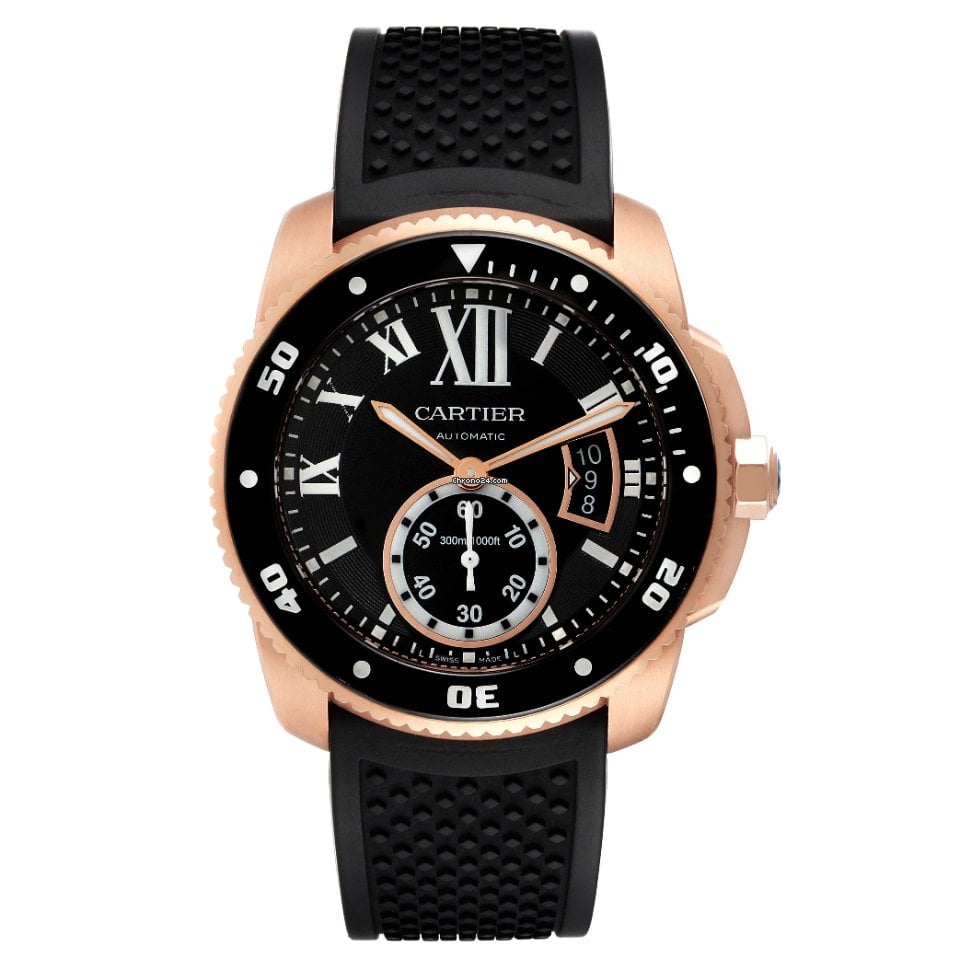 CARTIER Calibre Rose Gold Black 42mm WGCA0010