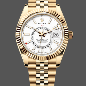 Rolex Sky Dweller 42 Yellow Gold GMT White Dial Jubilee Style M336938 0006 Men's Watch